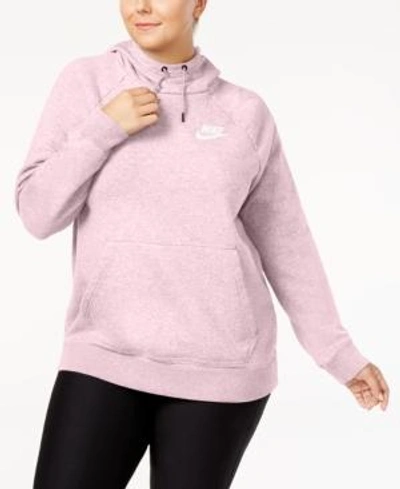 Shop Nike Plus Size Sportswear Rally Hoodie In Pearl Pink/white