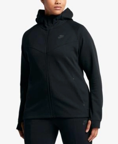 Shop Nike Plus Size Sportswear Tech Fleece Hoodie In Black