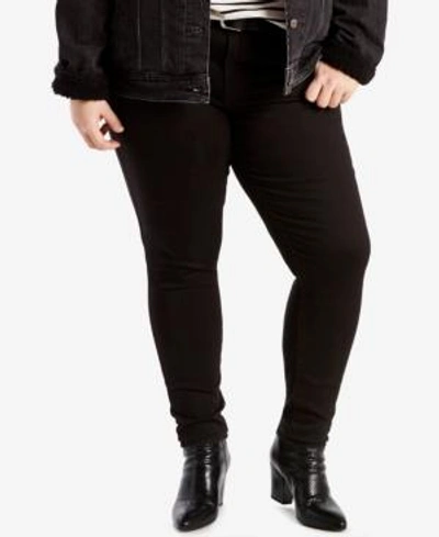 Shop Levi's Trendy Plus Size 711 Skinny Jeans In Blackened Ash