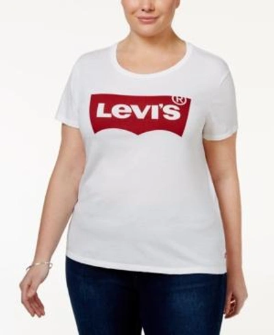 Shop Levi's Trendy Plus Size Batwing Plus Size Graphic Logo T-shirt In White