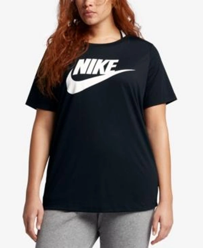 Shop Nike Plus Size Futura Logo T-shirt In Black/white