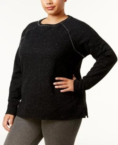 Shop Calvin Klein Performance Plus Size Cotton Embroidered-logo Sweatshirt In Starry Night