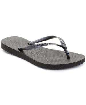 havaianas women's slim flip flops black