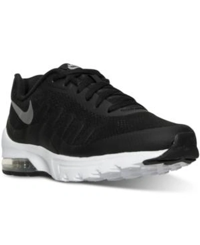 Shop Nike Women's Air Max Invigor Running Sneakers From Finish Line In Black/metallic Silver-whi