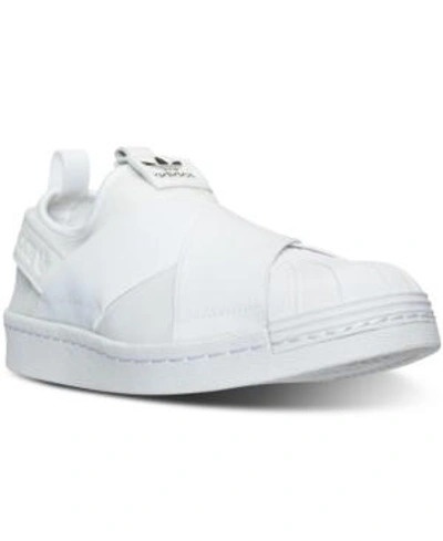 Shop Adidas Originals Adidas Women's Superstar Slip-on Casual Sneakers From Finish Line In Triple White