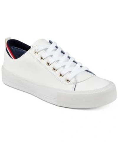 Shop Tommy Hilfiger Women's Lace Up Two Sneakers In White Multi