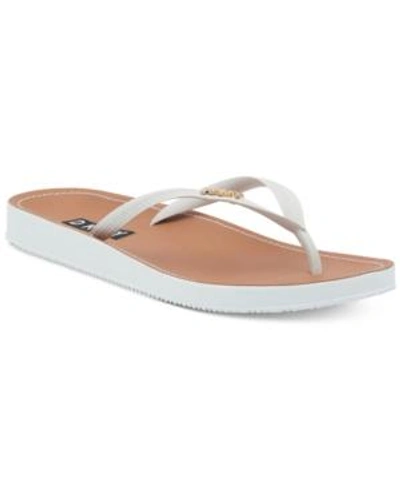 Shop Dkny Madi Flip-flops, Created For Macy's In White