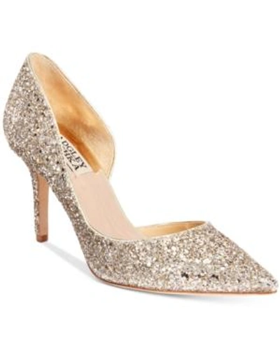 Shop Badgley Mischka Daisy D'orsay Pumps Women's Shoes In Platino