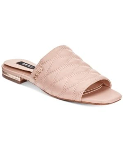 Shop Dkny Roy Flat Slide Sandals, Created For Macy's In Taupe