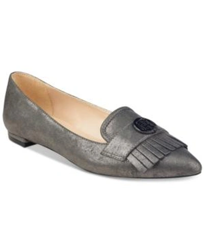 Shop Tommy Hilfiger Terzo Flats Women's Shoes In Pewter