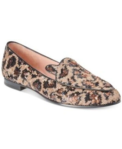 Shop Kate Spade New York Caty Sequined Leopard Flats In Black/ Gold Leopard Sequin