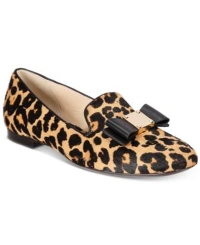 Shop Cole Haan Tali Bow Loafers In Ocelot Hair Calf