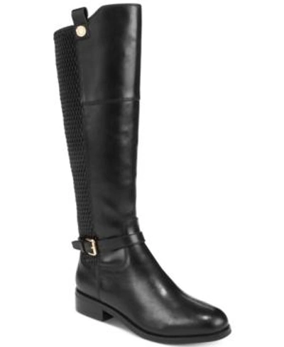 Shop Cole Haan Galina Riding Boots In Black Leather