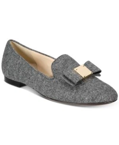Shop Cole Haan Tali Bow Loafers In Gray Flannel