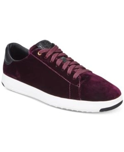 Shop Cole Haan Women's Grandpro Lace-up Tennis Sneakers In Wine Velvet