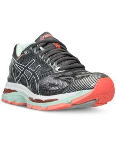 Shop Asics Women's Gel-nimbus 19 Running Sneakers From Finish Line In Carbon/white/flash Coral