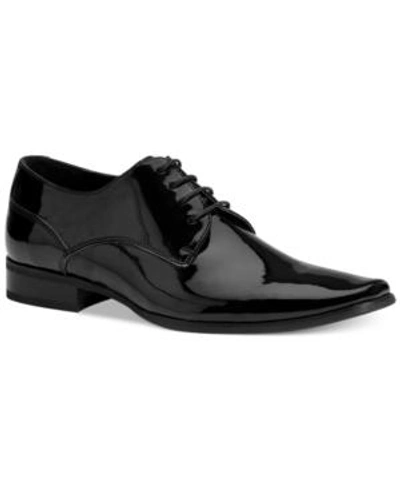 Shop Calvin Klein Men's Brodie Plain Toe Tuxedo Oxfords Men's Shoes In Black Patent