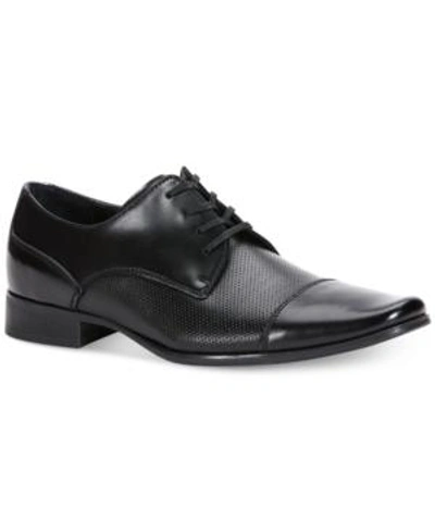 Shop Calvin Klein Men's Bram Diamond Textured Oxfords Men's Shoes In Black