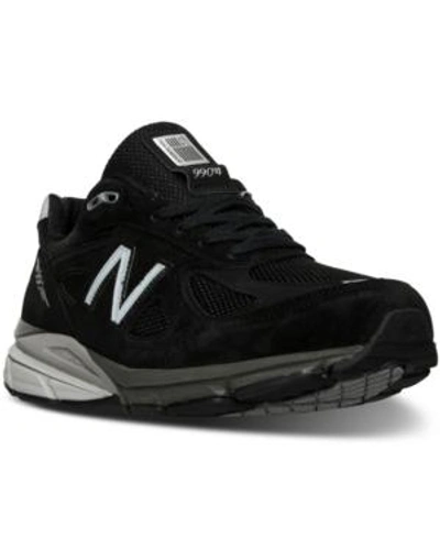 Shop New Balance Men's 990 V4 Running Sneakers From Finish Line In Black/silver