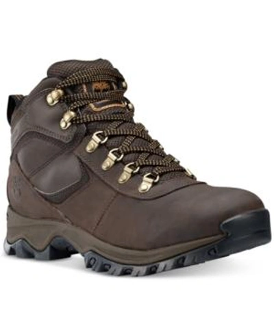 Shop Timberland Men's Mt. Maddsen Mid Waterproof Hiking Boots From Finish Line In Dark Brown