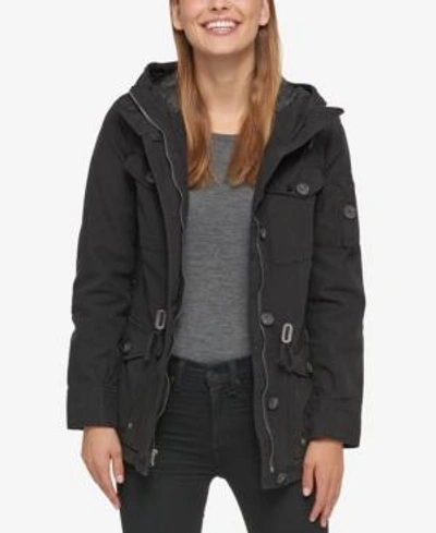 Levi's Women's Hooded Utility Jacket In Black