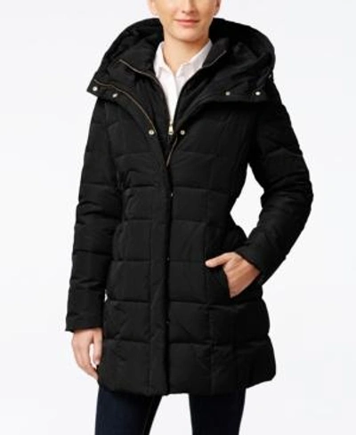 Shop Cole Haan Women's Hooded Down Puffer Coat In Black