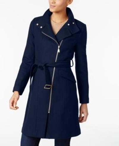 Shop Cole Haan Asymmetrical Walker Coat In Midnight