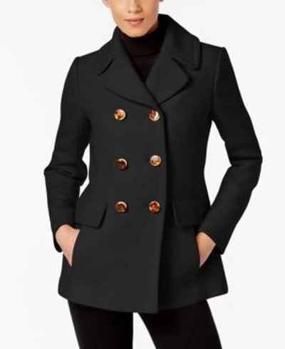 Shop Kate Spade Bow-back Peacoat In Black