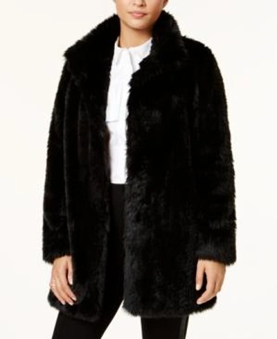 Shop Calvin Klein Faux-fur Coat In Black