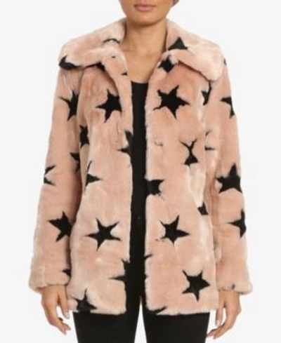 Shop Avec Les Filles Faux-fur Coat In Pink/black