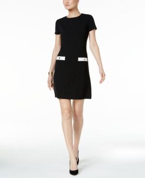tommy hilfiger faux pocket shift dress
