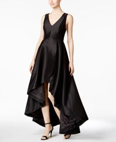 Shop Calvin Klein High-low A-line Gown In Black