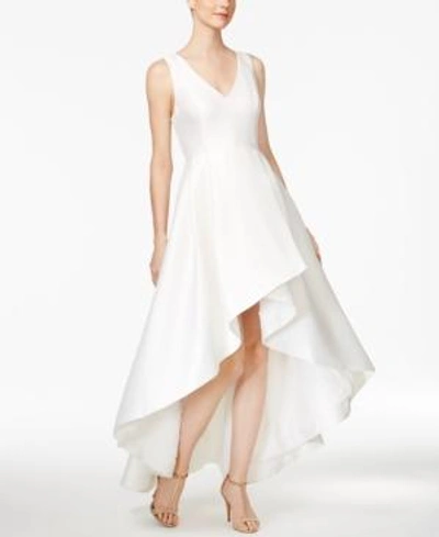 Shop Calvin Klein High-low A-line Gown In Eggshell