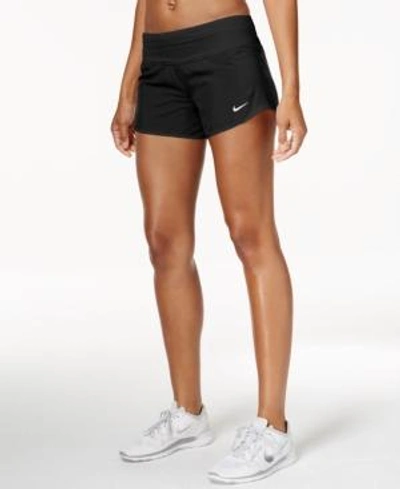 Shop Nike Dri-fit Crew Running Shorts In Black