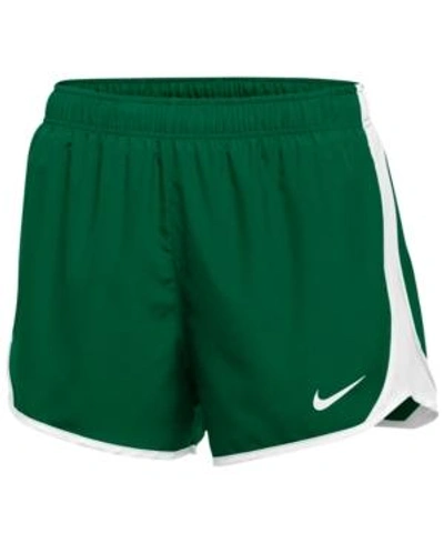 Shop Nike Dry Tempo Team Running Shorts In Dark Green/white