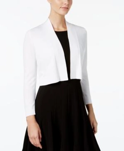 Shop Calvin Klein Cropped Open-front Cardigan In White