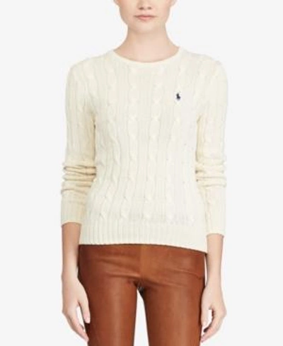 Shop Polo Ralph Lauren Cable-knit Cotton Sweater In Cream