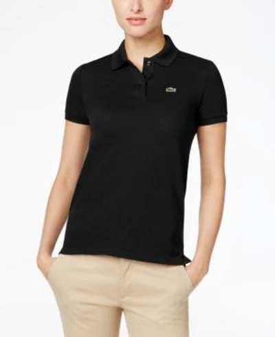 Shop Lacoste Short Sleeve Classic Fit Polo Shirt In Black