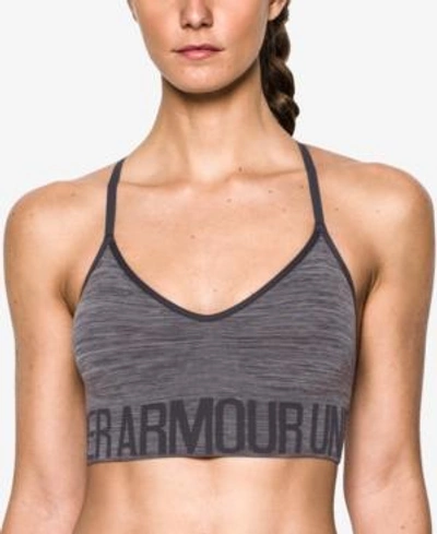 Shop Under Armour Low-impact Heathered Sports Bra In Carbon Heather
