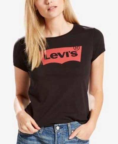 Shop Levi's Cotton Batwing Logo Graphic T-shirt In Batwing Black