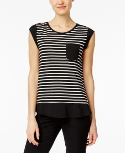 Shop Calvin Klein Layered-look T-shirt In Black/white