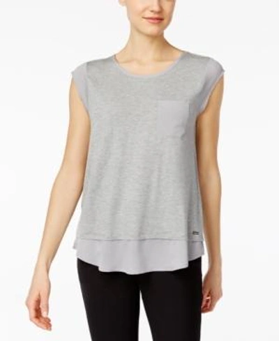 Shop Calvin Klein Layered-look T-shirt In Gray