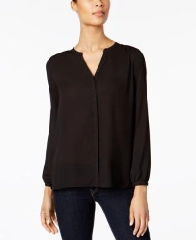Nydj Print Peasant Top In Black