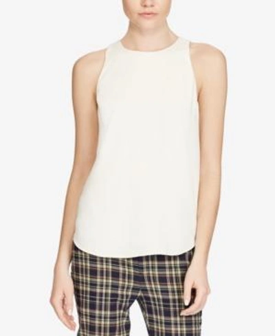 Shop Polo Ralph Lauren Twill Sleeveless Top In Pure White
