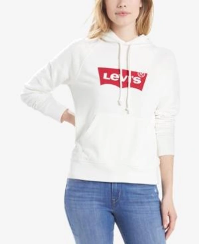 Shop Levi's Batwing Logo Hoodie In White