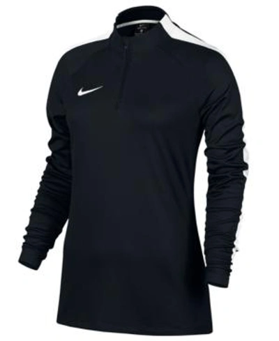 Shop Nike Academy Dri-fit Quarter-zip Soccer Drill Top In Black/white