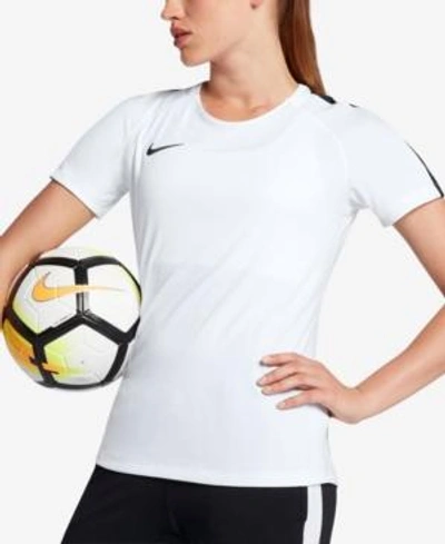 Shop Nike Dry Academy Soccer Top In White/black
