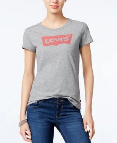 Shop Levi's Cotton Batwing Logo Graphic T-shirt In Batwing Charcoal