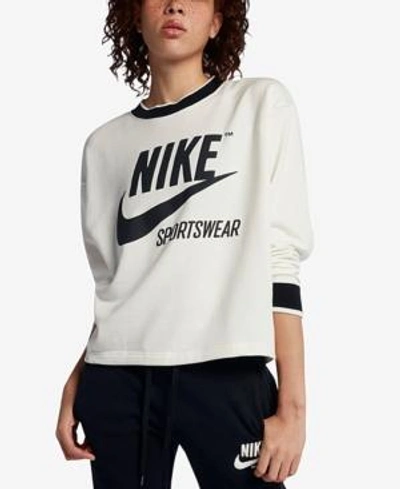 Shop Nike Sportswear French Terry Top In Sail