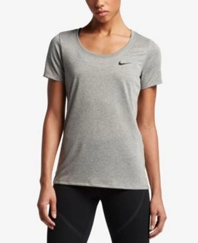 Shop Nike Dry Legend Scoop Neck Training Top In Dark Grey Heather